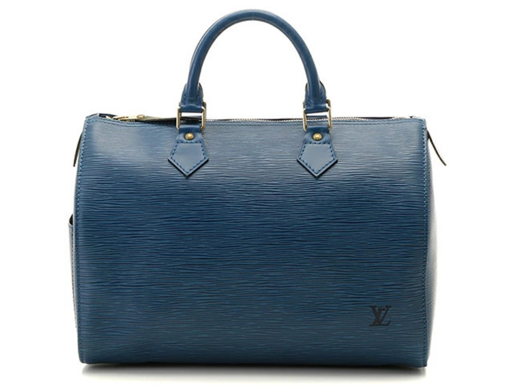 LOUIS VUITTON Speedy Handbag Epi Leather Told Blue
